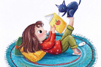 draw children story book illustration and children story book illustration