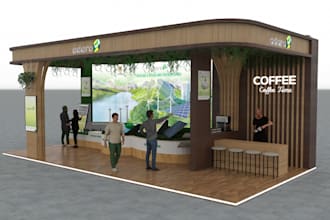 design a 3d exhibition booth and trade show stand