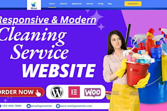 design a professional cleaning service website with online booking