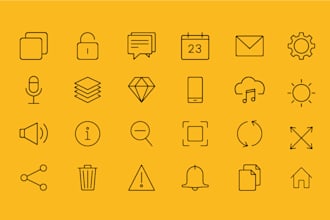 design simple and unique custom icon set