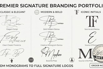 design custom digital signature for photography watermark and branding