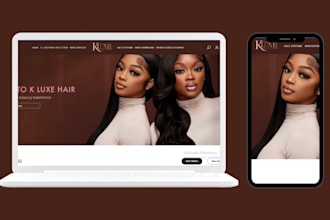 hair extension website hair extension shopify store beauty webiste salon website