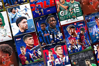 design an epic soccer or football poster or matchday poster