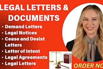 draft legal notices, demand letter, cease and desist as your lawyer