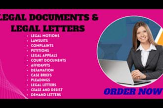 draft demand letter, legal notices, complaint, cease and desist