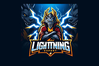 do lightning esports mascot logo for company with any file