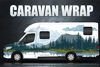 design camper or caravan wrap, trailer wrap, food truck wrap designs