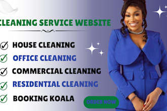 build cleaning service website, office, house cleaning, booking koala website