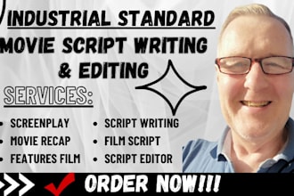 write movie script, screenplay, anime or manga recap script, screenwriting