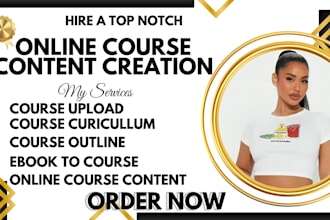 create masterclass online course content, lesson plan, workbook video course ppt