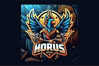 make an horus esports mascot logo with my creative vision