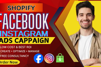 setup and manage shopify facebook ads and instagram ads