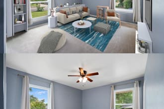 create virtual gallery rooms, virtual staging room, interior