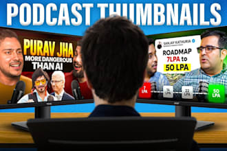 design attractive clickbait podcast thumbnail for youtube