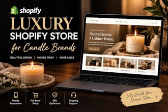 design a luxury shopify store for candle brands