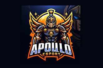 do unique apollo esports mascot logo with original concept