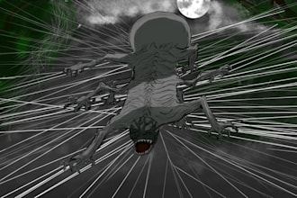 create horror artwork, dark themed artwork
