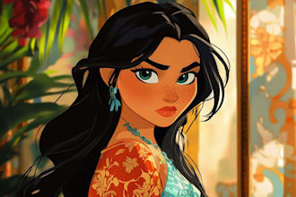 draw disney portrait digital art illustration