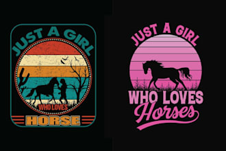 do colorful animal horse t shirt logo design