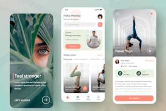 develop a pro fitness app, yoga, gym, workout , meditation, affirmation app