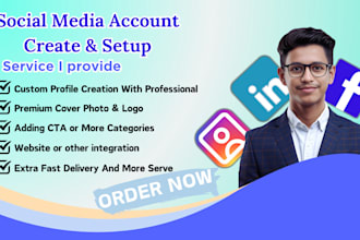 create professional facebook linkedin or instagram profiles