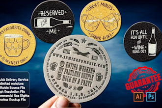 design any coaster , pin buttons