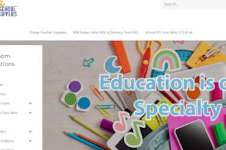 design back to school supplies shopify store children stationary website