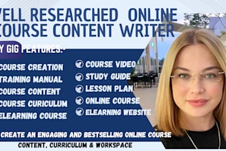 create online course materials, including slides deck, curriculum, and design