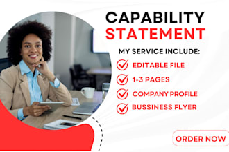 capability statement, government capability statement design