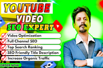do best optimization youtube video seo expert, organic channel growth manager