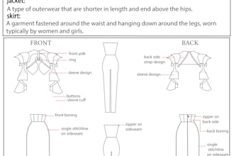 create precise tech flats and tech packs to bring your fashion ideas to life