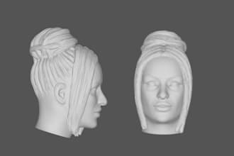 sculpt 3d head model, 3d realisitc head model, 3d face sculpting, 3d head bust
