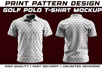 create print pattern golf polo t shirt mockup and design