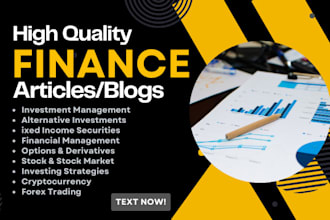 write high quality finance articles with graphs and charts