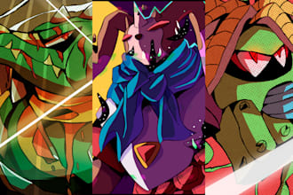 create an impressive fan art illustration suitable for a wallpaper or poster