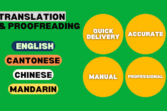 translate english and cantonese or mandarin professionally