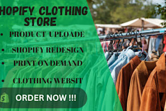 design a modern clothing and fashion shopify store or website