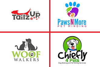 create a unique cute cartoon pet, dog, cat or animal logo