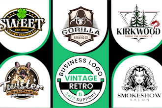 craft unique retro vintage logo for your brand