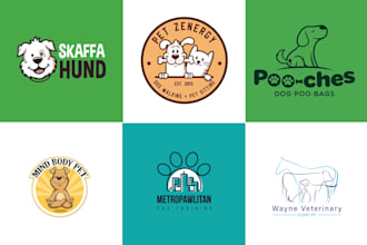 do pet care, pet shop, cat, dog, clinic, veterinary and pet animal logo design
