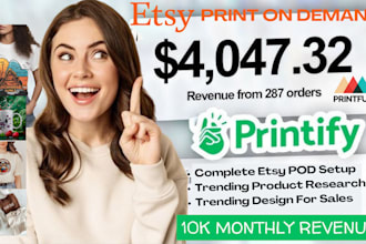 setup etsy print on demand, etsy listing, print on demand, etsy digital product