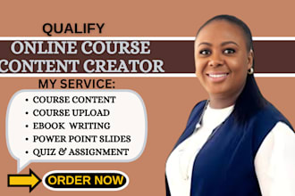 ghost write online course creation, ebook online course, kajabi course content