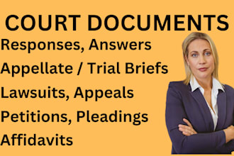 write motions, complaints, appeals, briefs, legal advice