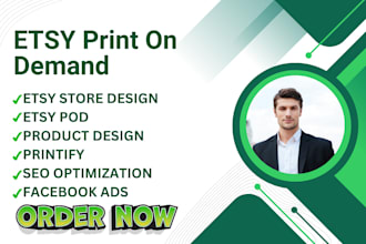etsy print on demand, etsy shop setup, printify, printful, spod, product design