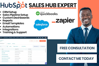setup hubspot sales hub, sales pipeline, salesforce integration, zapier, reports