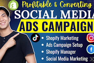 setup social media marketing advertisement shopify ads campaign tiktok marketing