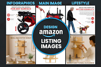 design amazon listing pictures, amazon main image, infographic and lifestyle