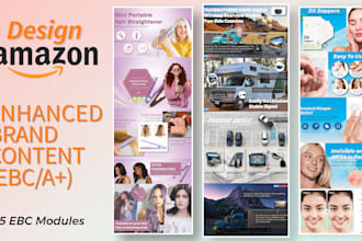 design amazon listing images,  ebc aplus content, brandstory and storefront