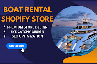 design a profitable boat yachting cruise rental jet party boat shopify store