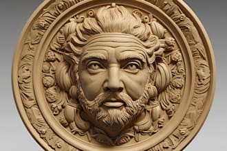 sculpt 3d cion model 3d bas relief coin design and medallion for 3d printing